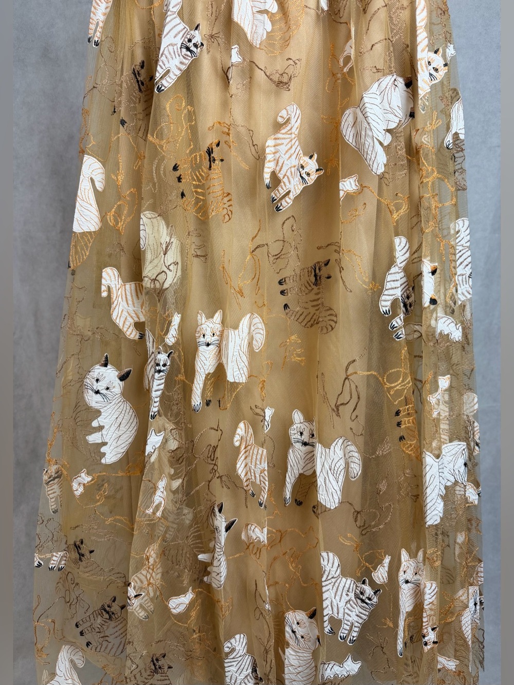 Geisha Designs Appliqué Maxi Skirt Anthropologie Cat Print NWT XL - Picture 5 of 10